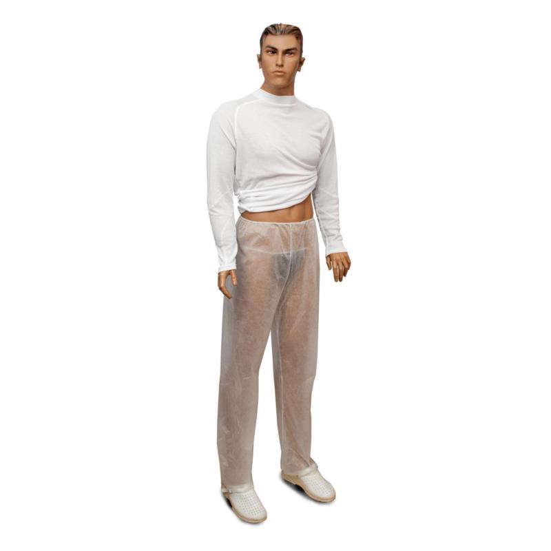 Spodnie z włókniny PP XL  białe a10 gr. 40g/m2
