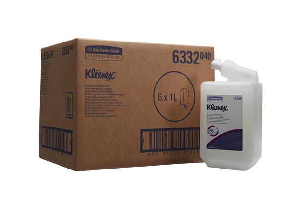 6332 KLEENEX® żel myjący do włosów i ciała biały  - karton 6 x 1 l kaseta