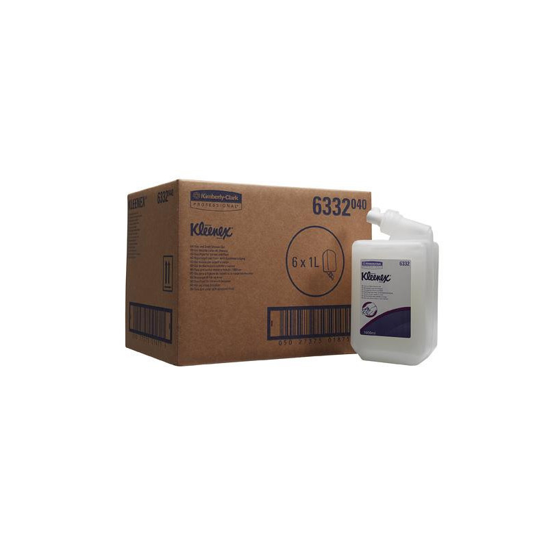 6332 KLEENEX® żel myjący do włosów i ciała biały - karton 6 x 1 l kaseta 6332 KLEENEX® żel myjący do włosów i ciała biały - karton 6 x 1 l kaseta