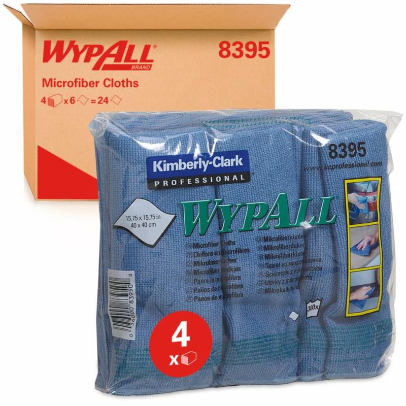 Ścierki WypAll® Microfibre Cloths Blue  40 x 40 cm karton 4 x 6 sztuk niebieskie