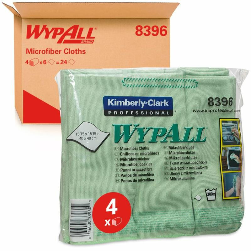 Ścierki WypAll® Microfibre Cloths Green 40 x 40 cm karton 4 x 6 sztuk zielone Ścierki WypAll® Microfibre Cloths Green 40 x 40 cm karton 4 x 6 sztuk zielone