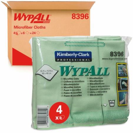 Ścierki WypAll® Microfibre Cloths Green  40 x 40 cm karton 4 x 6 sztuk zielone