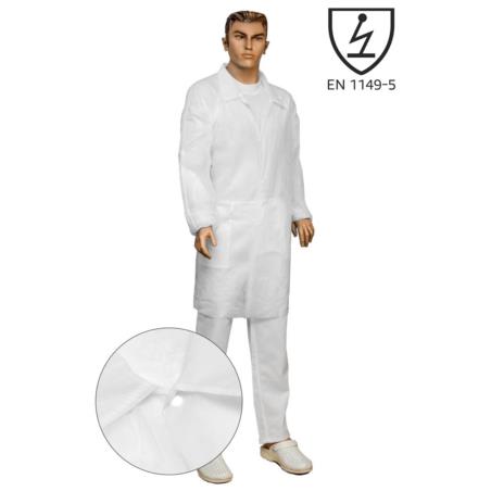 Fartuch na napy PP biały XXL ESD gramatura 30g/m2