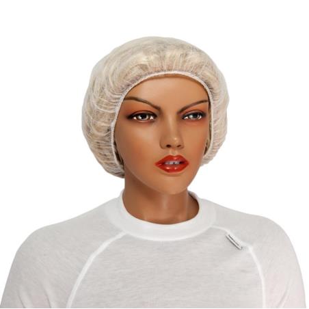 Czepek Beret PP biały 53cm 20op. x 100szt. KARTON gramatura 12g/m2
