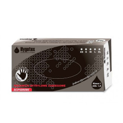 Rękawice nitryl Hygotex czarne XL KARTON 5mil bezpudrowe 10 X 100 sztuk 1,5 AQL