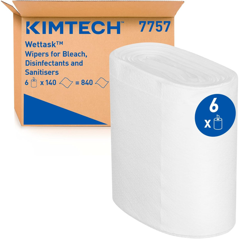 7757 Kimtech Wettask DS Wipers rolki białe 140 odcinków 22 metry a 6 sztuk Kimberly Clark
