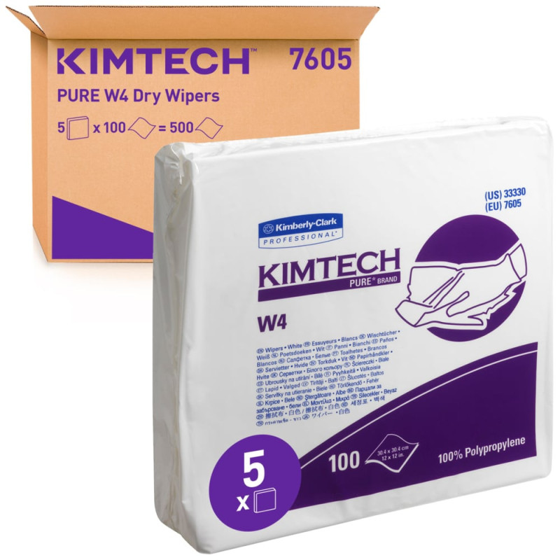 Czyściwo KIMTECH PURE CL4  5pak/kart 1pak/100odc białe