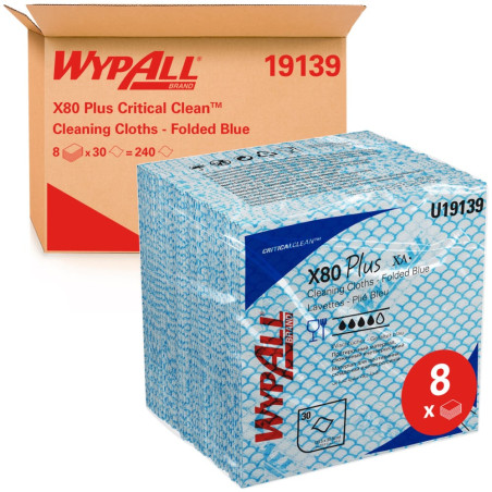 WYPALL* X80 Plus czyściwo 1/4 złożenie,niebieskie karton 8 x 30 sztuk