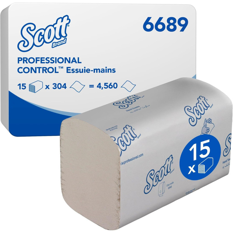 SCOTT ręcznik papierowy składany 6689 biały karton 15 op. x 274 listków