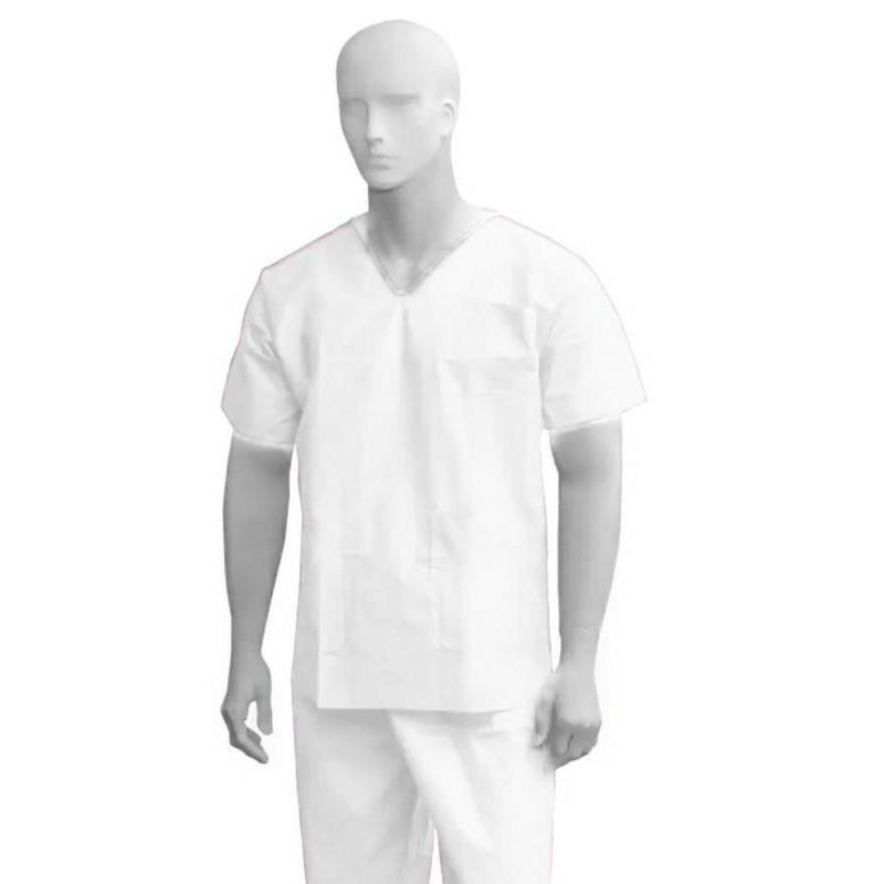 Bluza w serek PP biała 30gsm L KARTON 100 x 1 sztuka